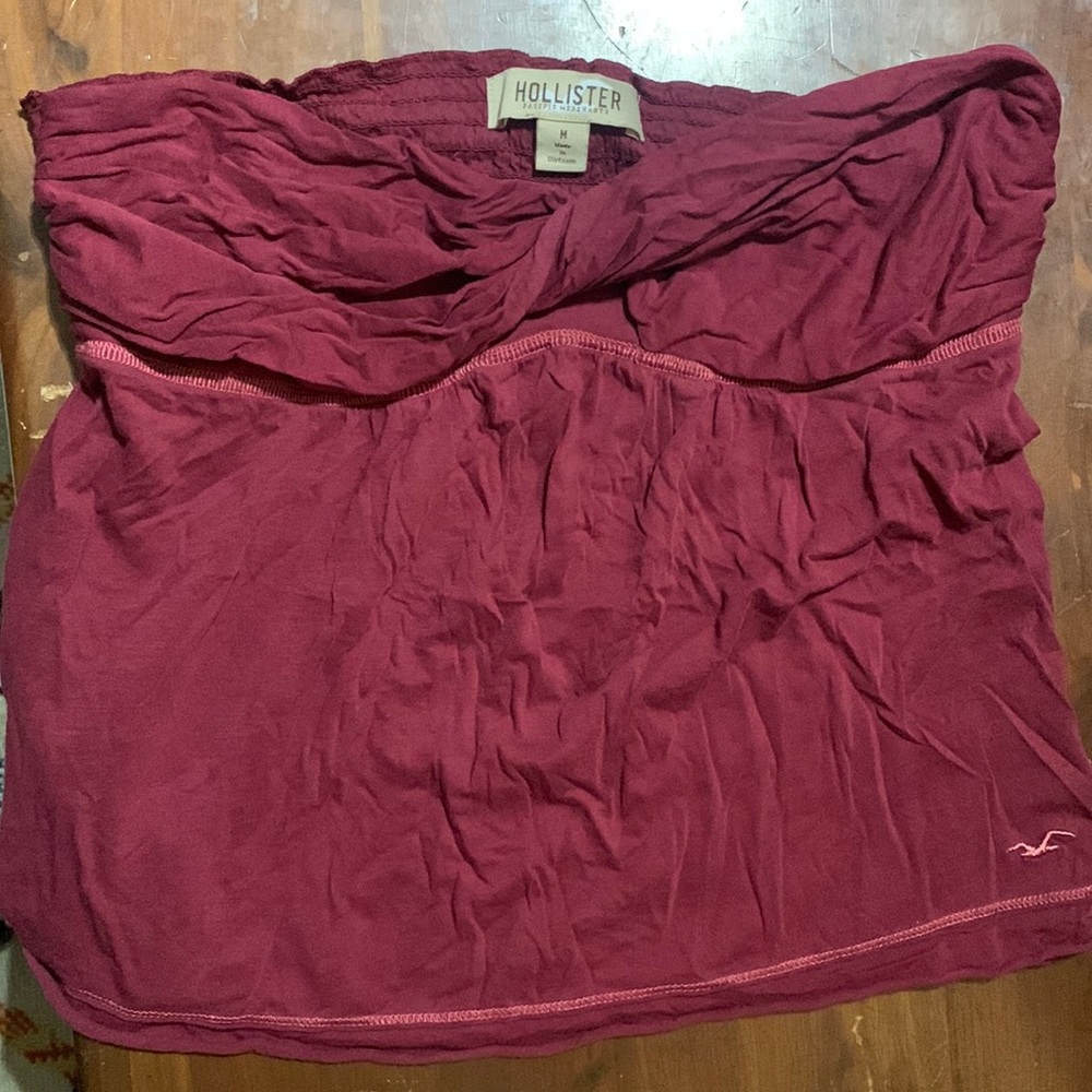 Burgundy Hollister tube top